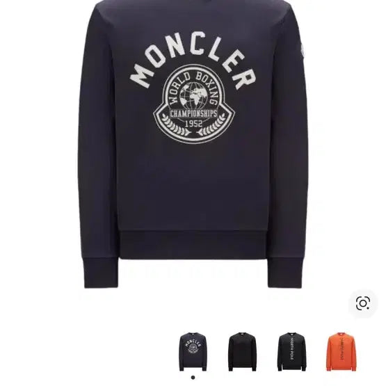[BUNJANG] Moncler World Boxing Logo Sweatshirt Navy XXL / 몽클레어 월드 박싱 로고 맨투맨 네이비 XXL (105~110) 23FW