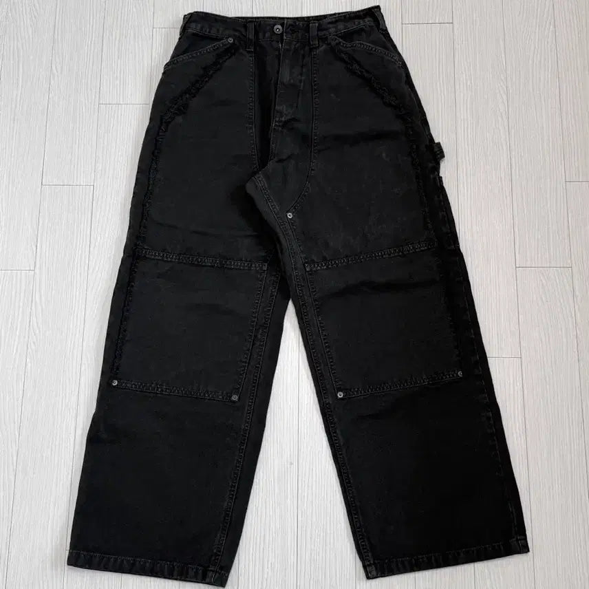 [BUNJANG] HAECHING ROOM VTG Double Knee Pants Black / 해칭룸 VTG 더블니 팬츠 블랙