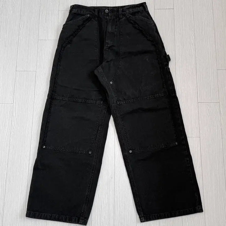 [BUNJANG] HAECHING ROOM VTG Double Knee Pants Black / 해칭룸 VTG 더블니 팬츠 블랙