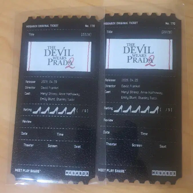 [BUNJANG] The Devil Wears Prada 2 Original Ticket Set / (2장 묶어 팜) 악마는프라다를입는다2 오리지널티켓