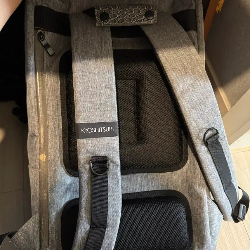 [BUNJANG] Kyoshitsubi Grey Crocodile Pattern Backpack / Kyoshitsubi 회색 악어 패턴 가방 백팩