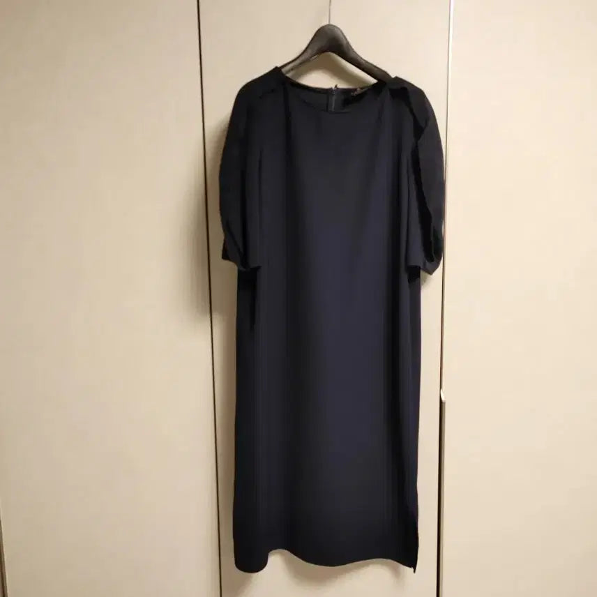 [BUNJANG] LANVIN COLLECTION Navy Rayon Blend Dress / 한섬 랑방컬렉션 원피스