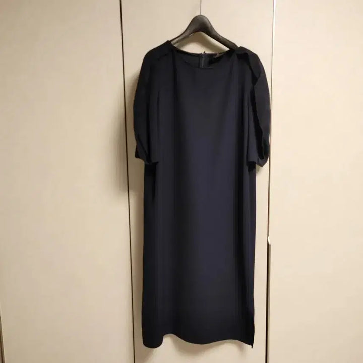 [BUNJANG] LANVIN COLLECTION Navy Rayon Blend Dress / 한섬 랑방컬렉션 원피스