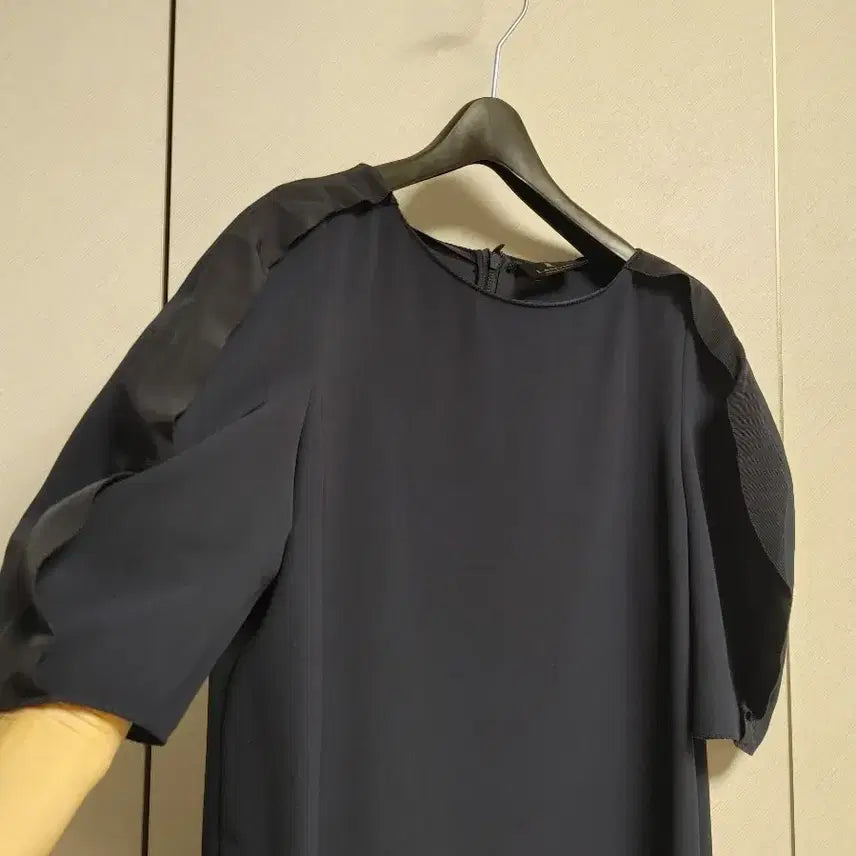 [BUNJANG] LANVIN COLLECTION Navy Rayon Blend Dress / 한섬 랑방컬렉션 원피스