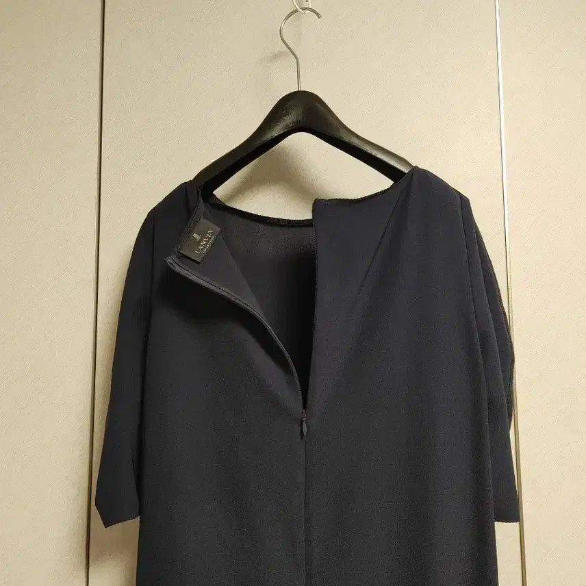 [BUNJANG] LANVIN COLLECTION Navy Rayon Blend Dress / 한섬 랑방컬렉션 원피스