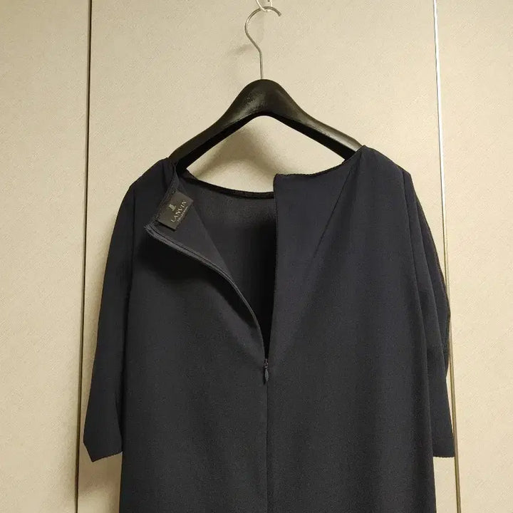 [BUNJANG] LANVIN COLLECTION Navy Rayon Blend Dress / 한섬 랑방컬렉션 원피스