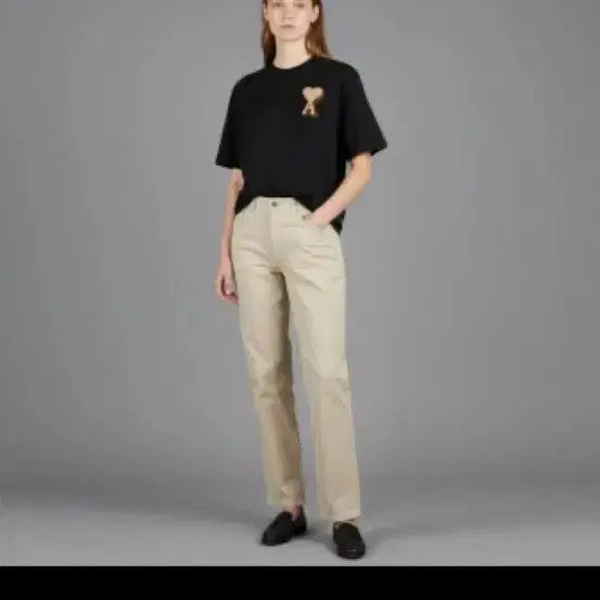 [BUNJANG] AMI Heart Logo Patch Oversized T-Shirt Black XL / 아미 하트 로고 패치 블랙 XL 오버핏 새상품 무료배송