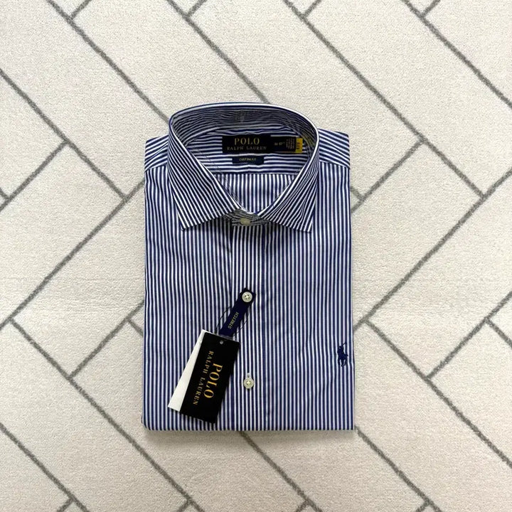 [BUNJANG] Polo Custom Fit Striped Stretch Dress Shirt - New with Tags / (새제품/15.5) 폴로 커스텀핏 스트라이프 스트레치 셔츠