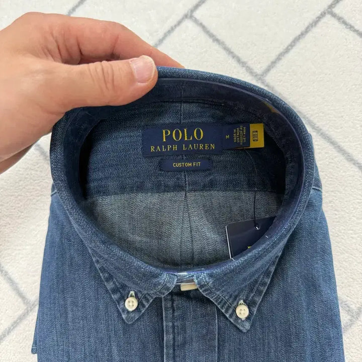 [BUNJANG] Polo Ralph Lauren Custom Fit Denim Shirt - New with Tags / (새제품/M) 폴로 커스텀핏 데님 셔츠