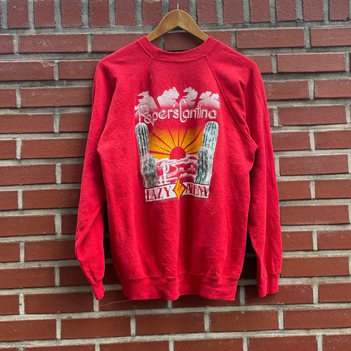 [BUNJANG] 80s Heinz USA Fabric Rodeo Graphic Sweatshirt (L) / [80s] 헤인즈 USA원단 로데오 그래픽 스웨트셔츠 (L)