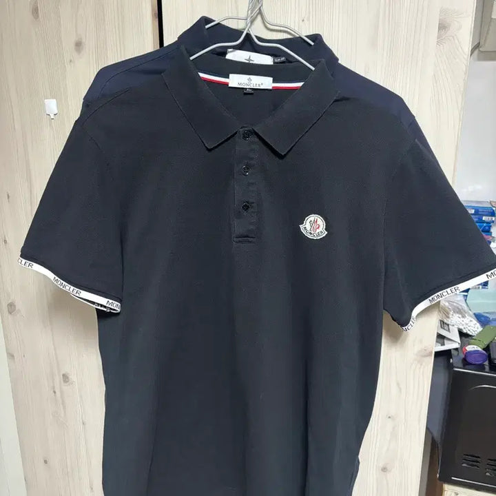 [BUNJANG] Moncler Black Short-Sleeve Polo Shirt XL / 몽클레어 반팔 PK 카라티 블랙 XL