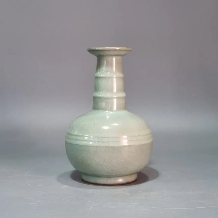 [BUNJANG] Goryeo Dynasty Celadon Bamboo Joint Moon Flask (Height 23cm) / 송대관요 청자 죽절반구병. 고23