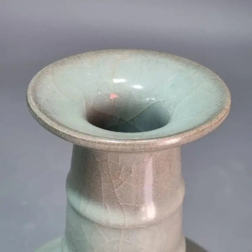 [BUNJANG] Goryeo Dynasty Celadon Bamboo Joint Moon Flask (Height 23cm) / 송대관요 청자 죽절반구병. 고23
