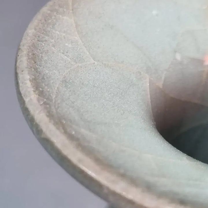 [BUNJANG] Goryeo Dynasty Celadon Bamboo Joint Moon Flask (Height 23cm) / 송대관요 청자 죽절반구병. 고23