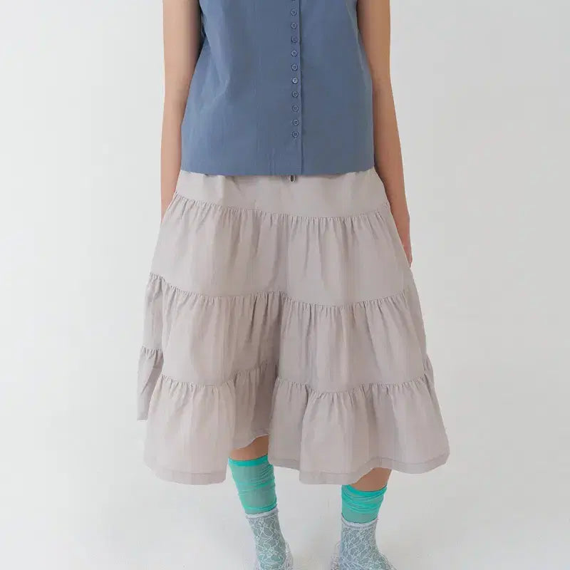 [BUNJANG] FESTO 3 Shirring Skirt / 페스토 3 SHIRRING SKIRT FOG 스커트
