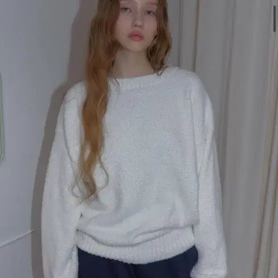 [BUNJANG] Headment Downey Knit White / 헤더먼트 다우니 니트 화이트