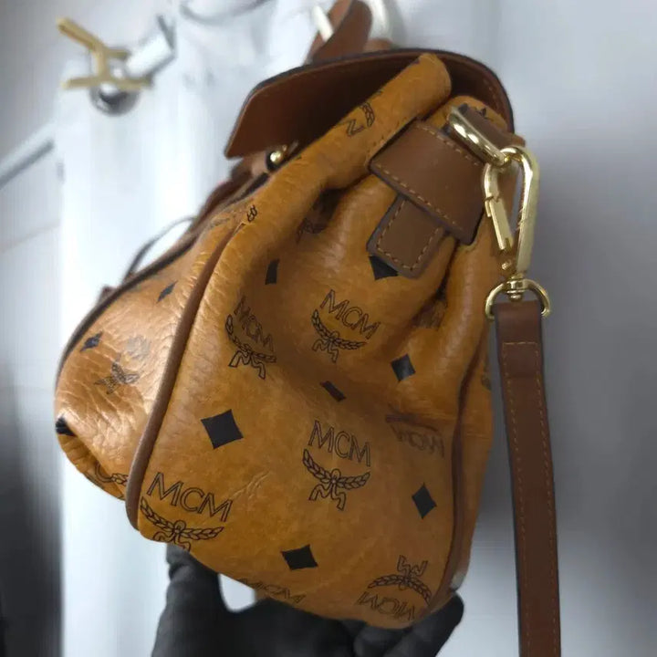 [BUNJANG] MCM Visetos Shoulder Bag Cognac Red Satchel Tote Crossbody / 35x20 MCM 비세토스 숄더백 코냑 레드 사첼백 토트백 크로스백