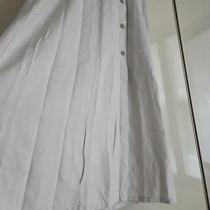 [BUNJANG] Ivory Linen Long Skirt / 아이보리 린넨 롱 스커트