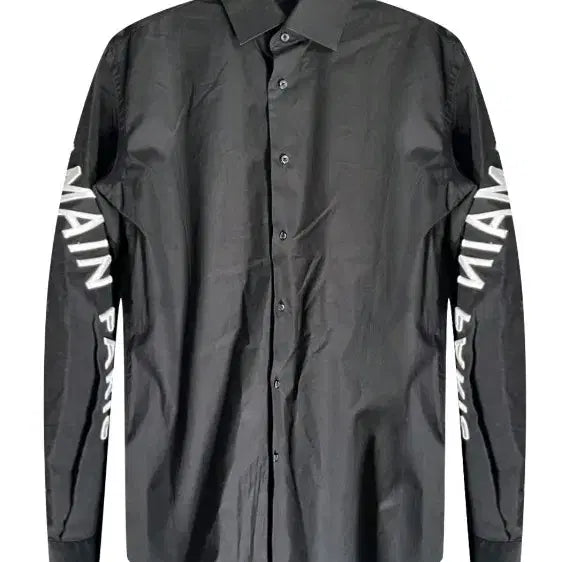 [BUNJANG] Balmain Big Logo Embroidery Cotton Shirt Black XL / [하이엔드_당일배송]발망 빅로고 자수 블랙 셔츠 XL