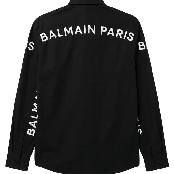 [BUNJANG] Balmain Big Logo Embroidery Cotton Shirt Black XL / [하이엔드_당일배송]발망 빅로고 자수 블랙 셔츠 XL
