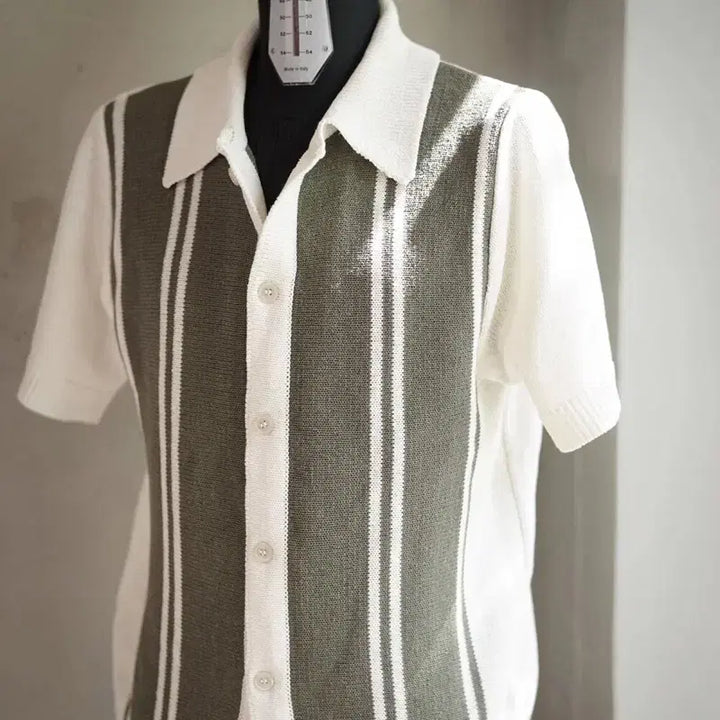 [BUNJANG] Pinomare Sanremo Knit Shirt Olive M / 피노마레 산레모 니트 셔츠 올리브 M