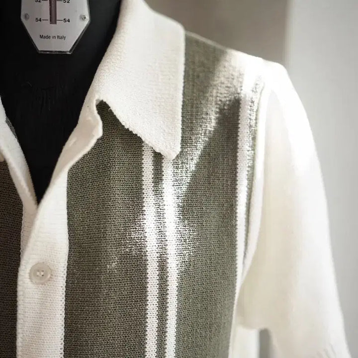[BUNJANG] Pinomare Sanremo Knit Shirt Olive M / 피노마레 산레모 니트 셔츠 올리브 M