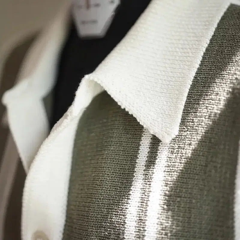[BUNJANG] Pinomare Sanremo Knit Shirt Olive M / 피노마레 산레모 니트 셔츠 올리브 M