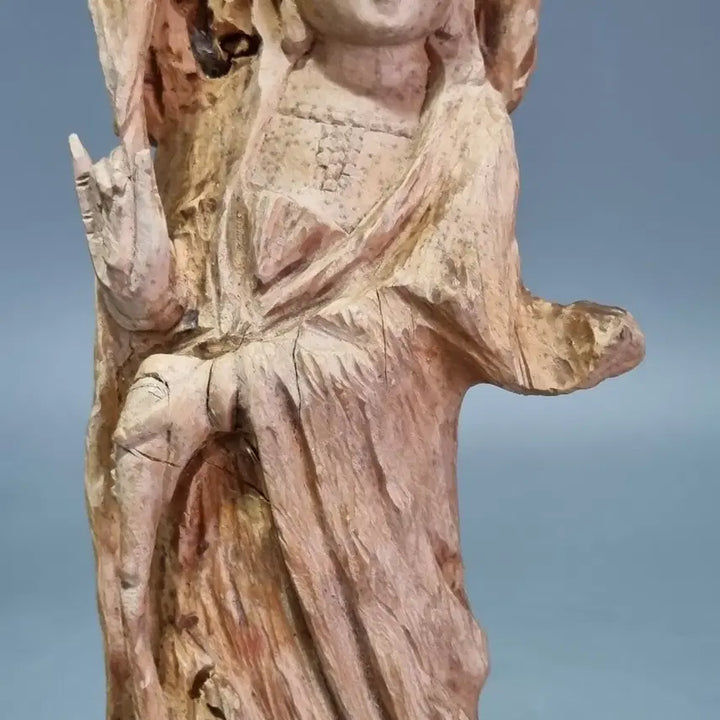 [BUNJANG] Wooden Carved Statue of Guanyin Bodhisattva (29cm) / 나무 조각상 관세음보살 불상. 높이 29