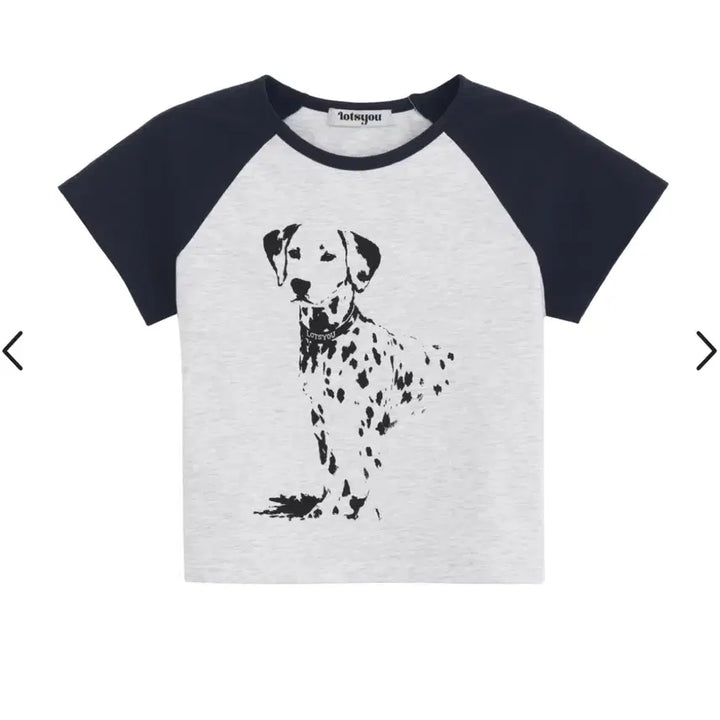 [BUNJANG] Lots You Dalmatian Crop T-shirt / 라츠유 달마시안 크롭티