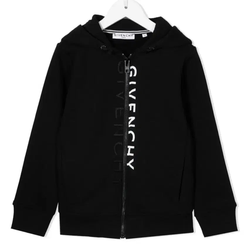 [BUNJANG] Givenchy Kids Black Double Logo Hooded Zip-Up (New) / 지방시 블랙 더블 로고 후드 집업 (새상품)