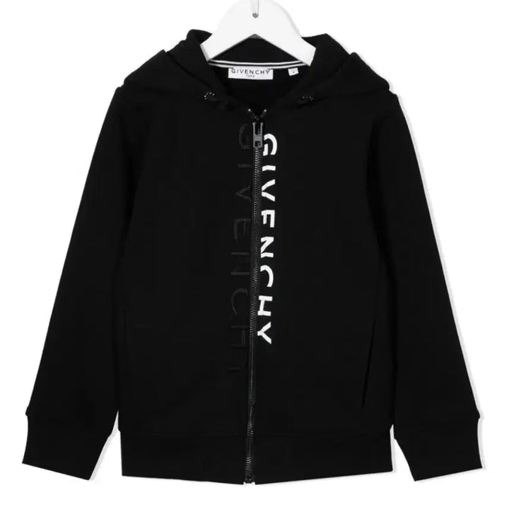 [BUNJANG] Givenchy Kids Black Double Logo Hooded Zip-Up (New) / 지방시 블랙 더블 로고 후드 집업 (새상품)