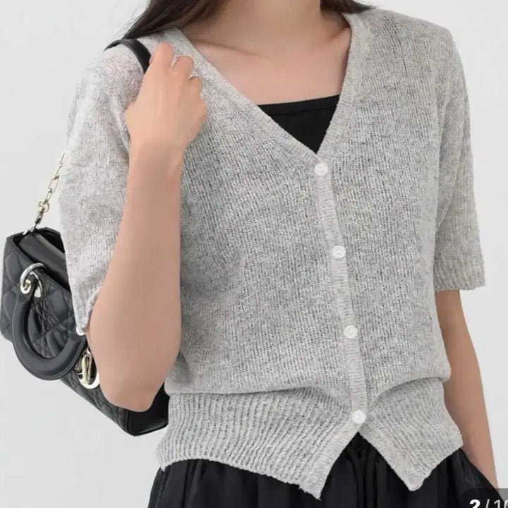 [BUNJANG] V-Neck Short Sleeve Cardigan / 브이넥 반팔 가디건