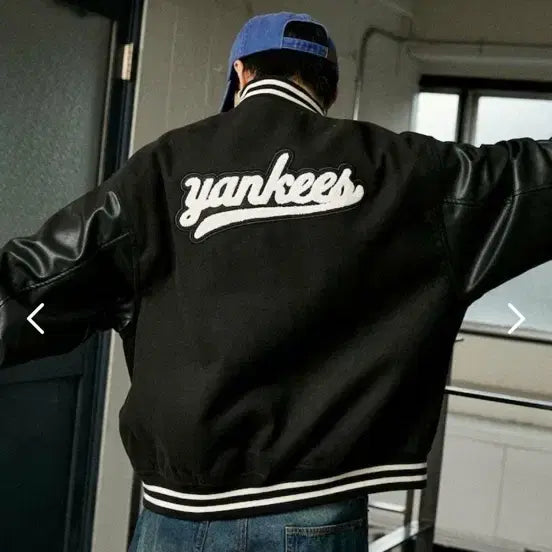 [BUNJANG] MLB New York Yankees Black Baseball Jacket M / 일본 MLB 뉴욕 양키스 블랙 야구 점퍼 M