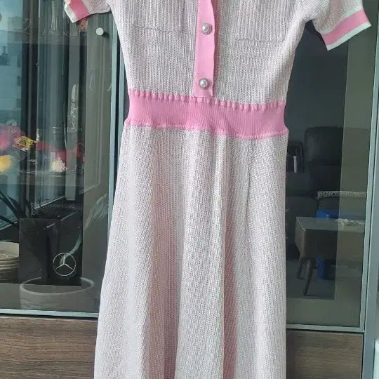 [BUNJANG] Shatin Pink Tweed Dress Size 85 / 샤틴 핑크 트위드 원피스 85