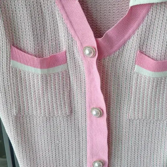[BUNJANG] Shatin Pink Tweed Dress Size 85 / 샤틴 핑크 트위드 원피스 85