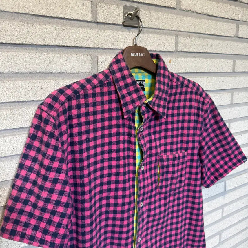 [BUNJANG] Stussy Check Short Sleeve Shirt / 스투시 체크 반팔 셔츠