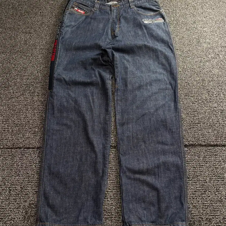[BUNJANG] 00s FUBU Old School Patch Logo Wide Fit Denim Pants / 00s 후부 올드스쿨 패치로고 와이드핏 데님 팬츠 4411