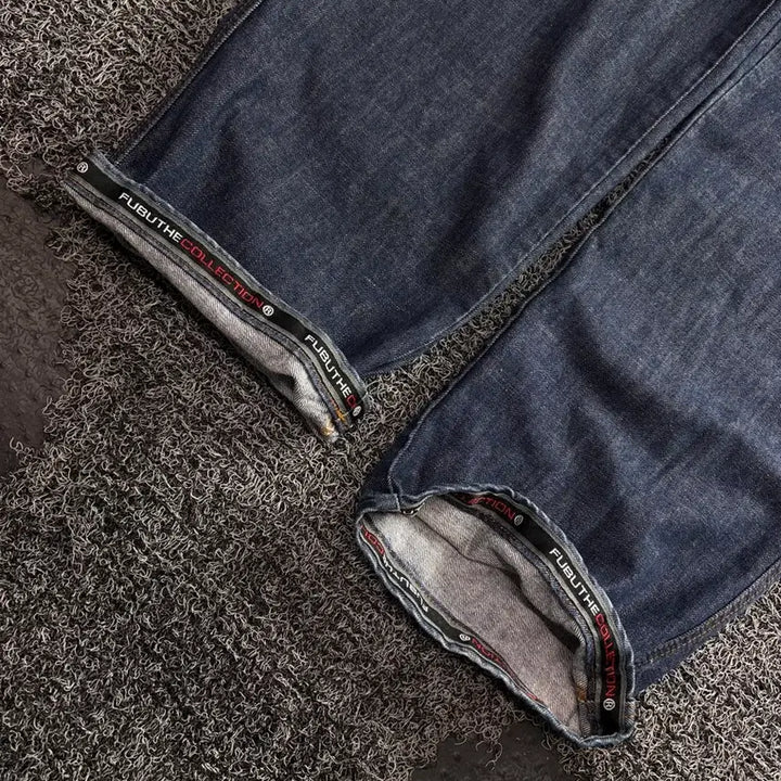 [BUNJANG] 00s FUBU Old School Patch Logo Wide Fit Denim Pants / 00s 후부 올드스쿨 패치로고 와이드핏 데님 팬츠 4411