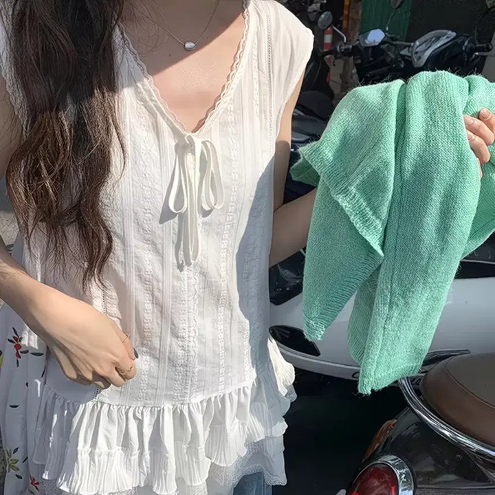 [BUNJANG] Layered Mini Dress, Camisole, Bustier, Tiered Skirt, Frill - Three Times / 레이어드 미니 원피스 나시 뷔스티에 캉캉 스커트 프릴 쓰리타임즈