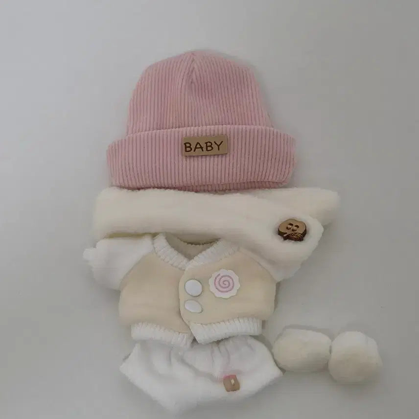 [BUNJANG] 10cm Doll Clothes Cat Baseball Team Pink / 10cm 인형옷 야옹캣 겨울비니 핑크