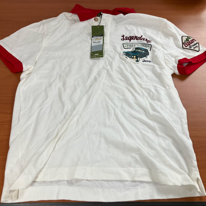 [BUNJANG] Jeep White Polo T-Shirt Size M / Jee흰색 카라티 M사이즈 미사용 새제품