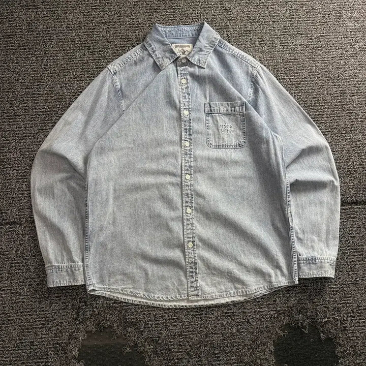 [BUNJANG] True Religion Archive Western Denim Shirt / 트루릴리젼 아카이브 웨스턴 데님 셔츠 4414