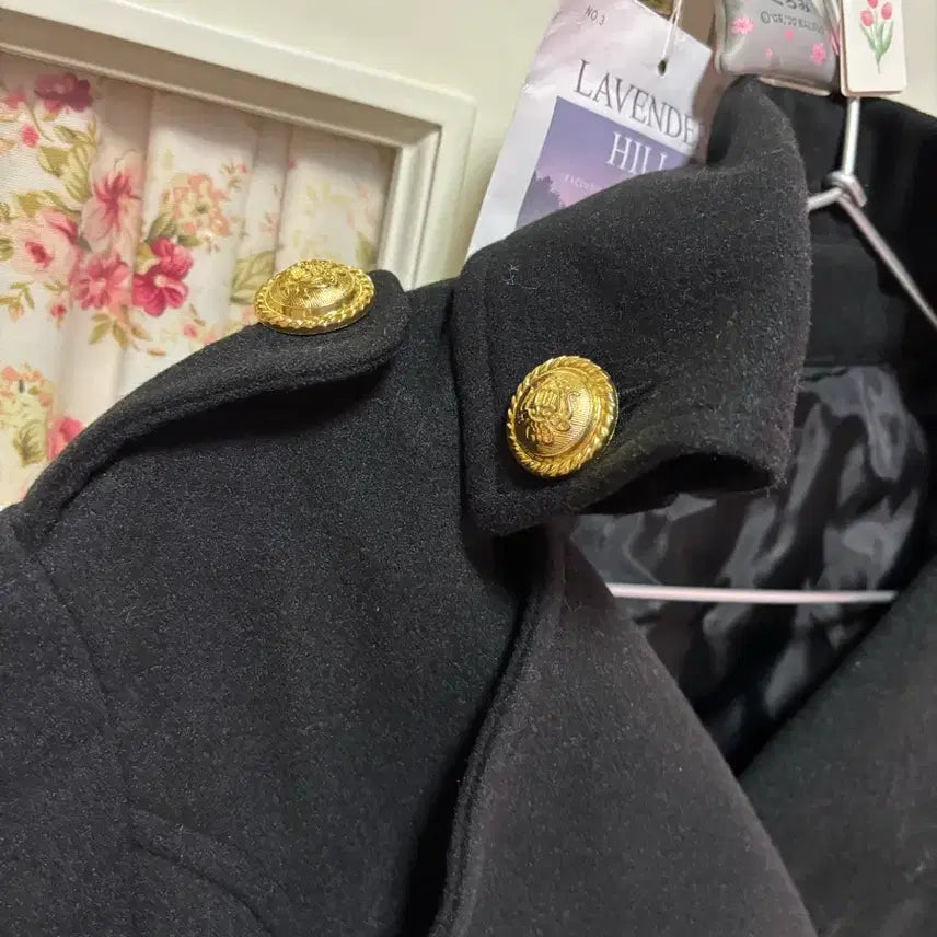 [BUNJANG] Black Coat with Gold Buttons / [새상품] 금장 단추 블랙 코트