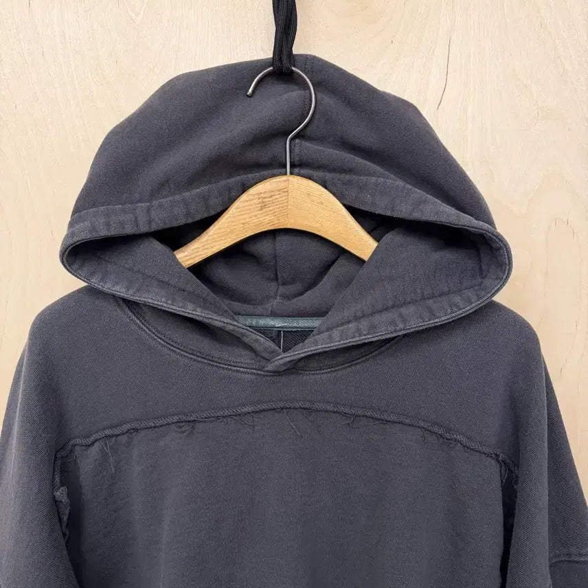 [BUNJANG] PARTIMENTO Pigment Layered Hoodie Charcoal / PARTIMENTO 피그먼트 레이어드 후드티 차콜