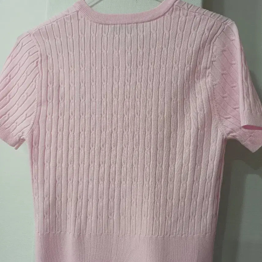 [BUNJANG] SPAO Pink Short Sleeve Knit Cardigan / 스파오 핑크 반팔 니트 가디건
