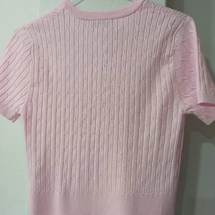 [BUNJANG] SPAO Pink Short Sleeve Knit Cardigan / 스파오 핑크 반팔 니트 가디건