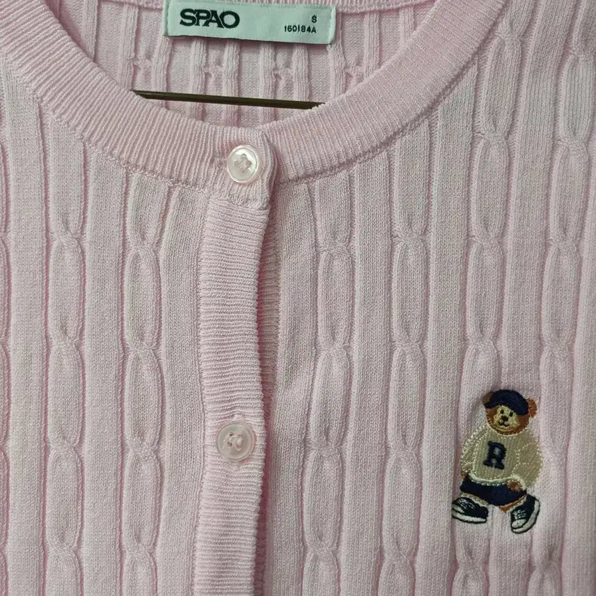 [BUNJANG] SPAO Pink Short Sleeve Knit Cardigan / 스파오 핑크 반팔 니트 가디건