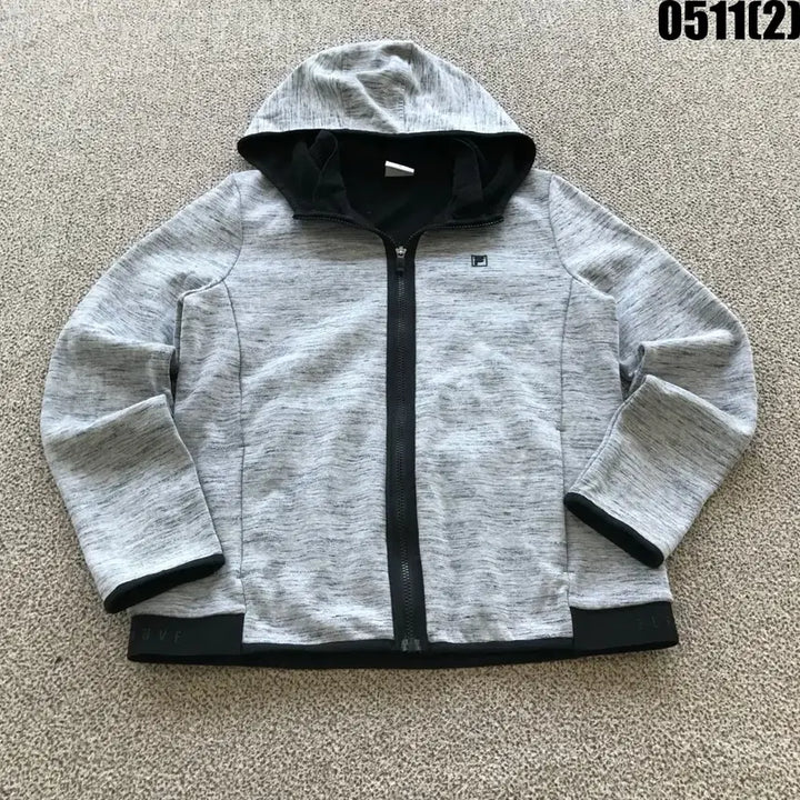 [BUNJANG] Fila Gray Hooded Zip-Up Jumper Size 100 / 휠라 그레이 후드 집업 점퍼 100