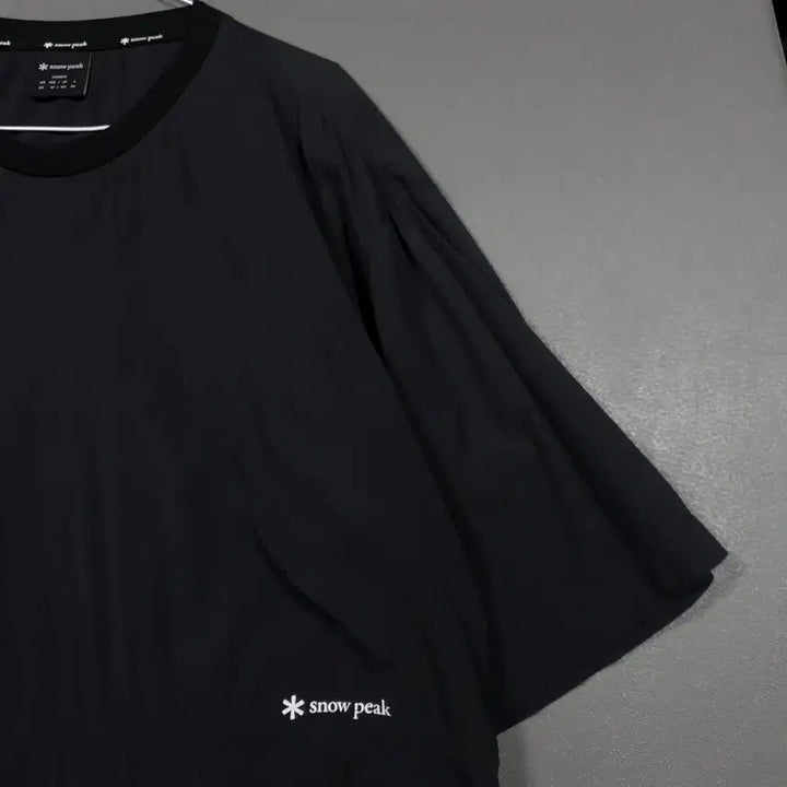 [BUNJANG] Snow Peak Synthech Light Zip Pocket Short Sleeve T-Shirt Black L / L (100) 스노우피크 씬테크 라이트 지퍼 포켓 우븐 반팔티 블랙
