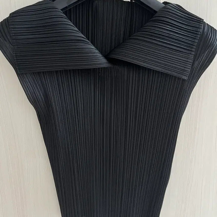 [BUNJANG] Pleats Please Issey Miyake Black Collared Top / 플리츠플리즈 이세이미야케 카라탑 블랙